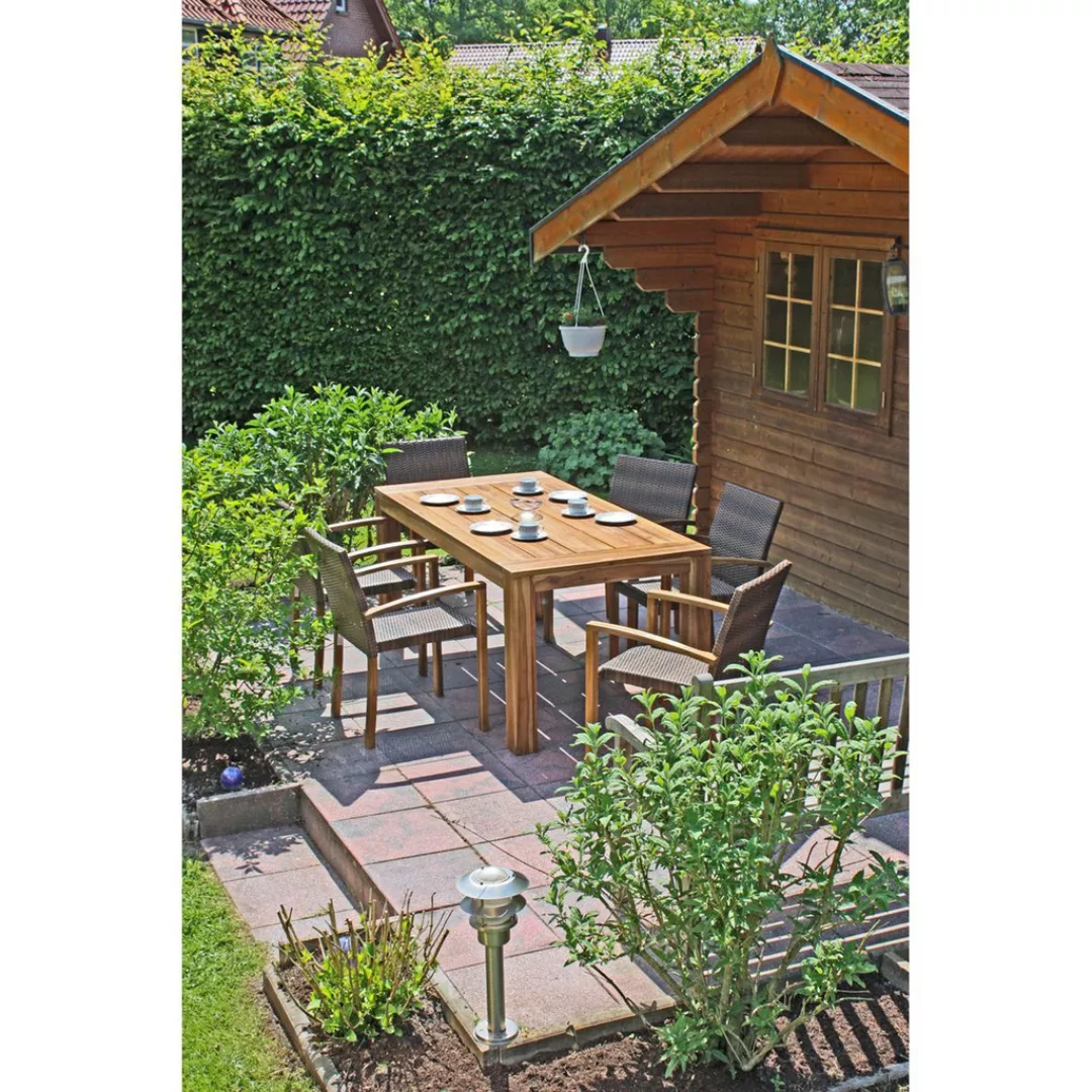 Garden Pleasure Gartentisch Topeka Rechteckig Natur 90 cm x 180 cm günstig online kaufen