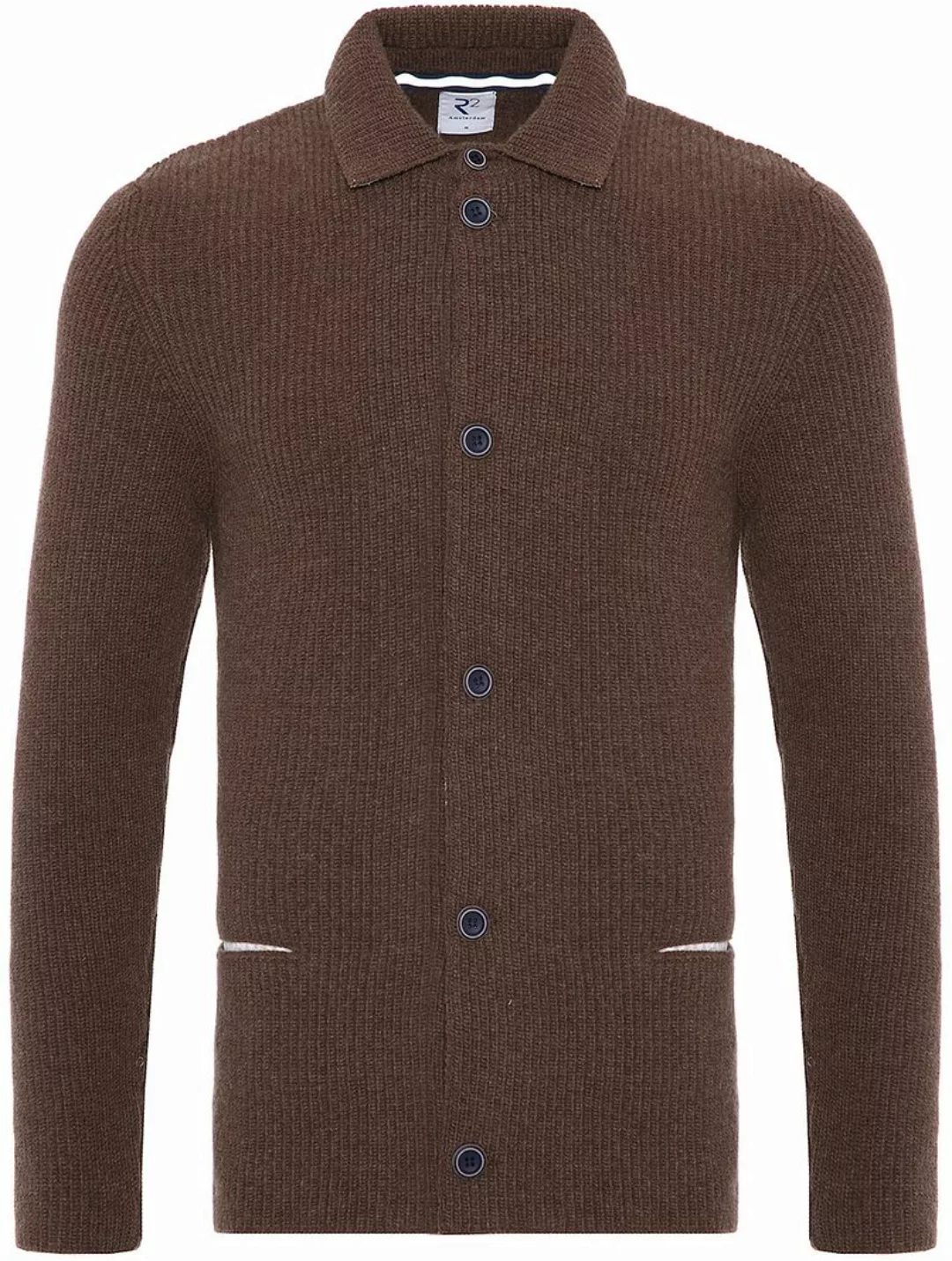 R2 Cardigan Merino Wolle Braun - Größe XXL günstig online kaufen