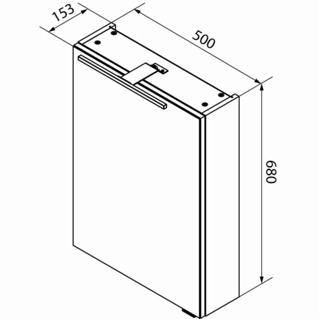 Fackelmann LED-Spiegelschrank SBC Links 50 cm x 68 cm x 15,3 cm Schwarz Mat günstig online kaufen