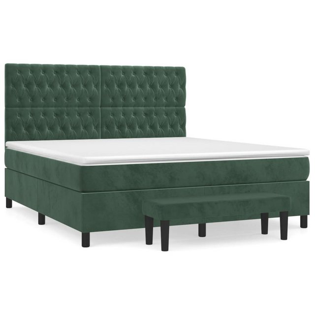 vidaXL Boxspringbett Boxspringbett mit Matratze und Fusshocker Samt (180 x günstig online kaufen