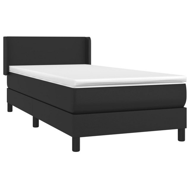 Vidaxl Boxspringbett Mit Matratze Schwarz 80x200 Cm Kunstleder günstig online kaufen