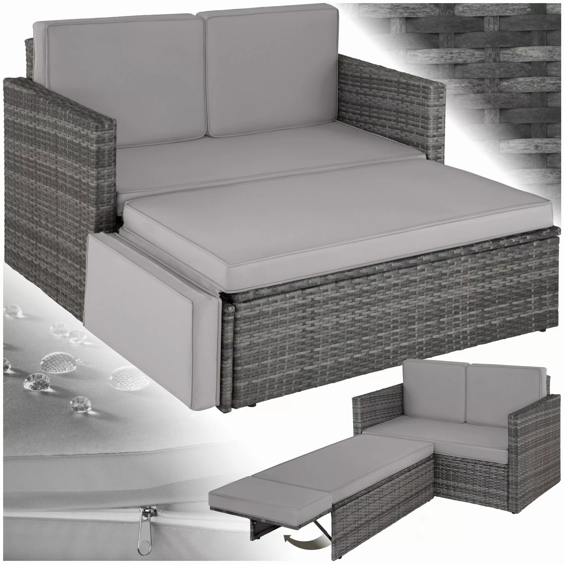 tectake Loungeset Rattan Lounge, (Set., 2-tlg), günstig online kaufen
