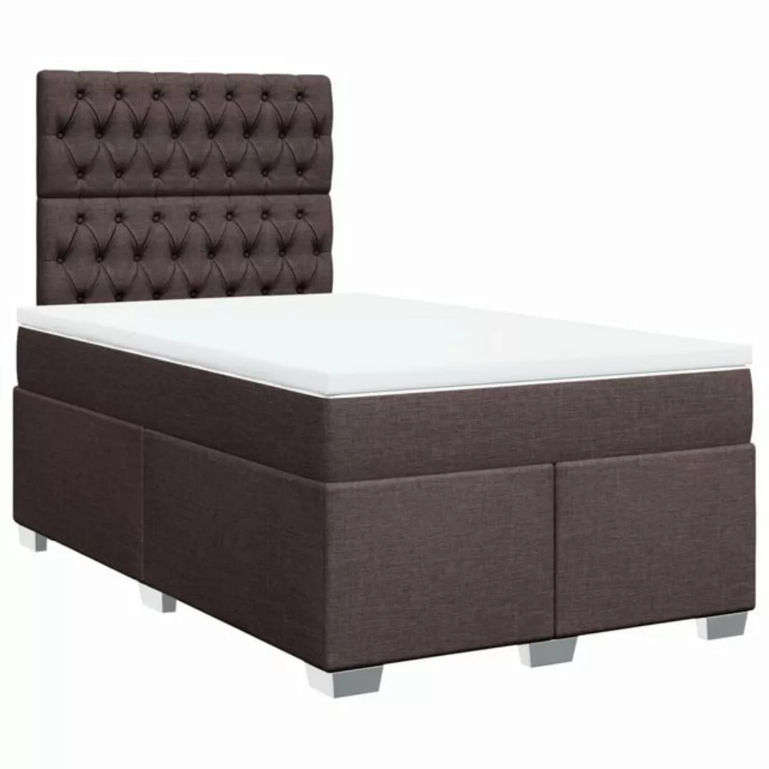 vidaXL Bett Boxspringbett mit Matratze Dunkelbraun 120x190 cm Stoff günstig online kaufen