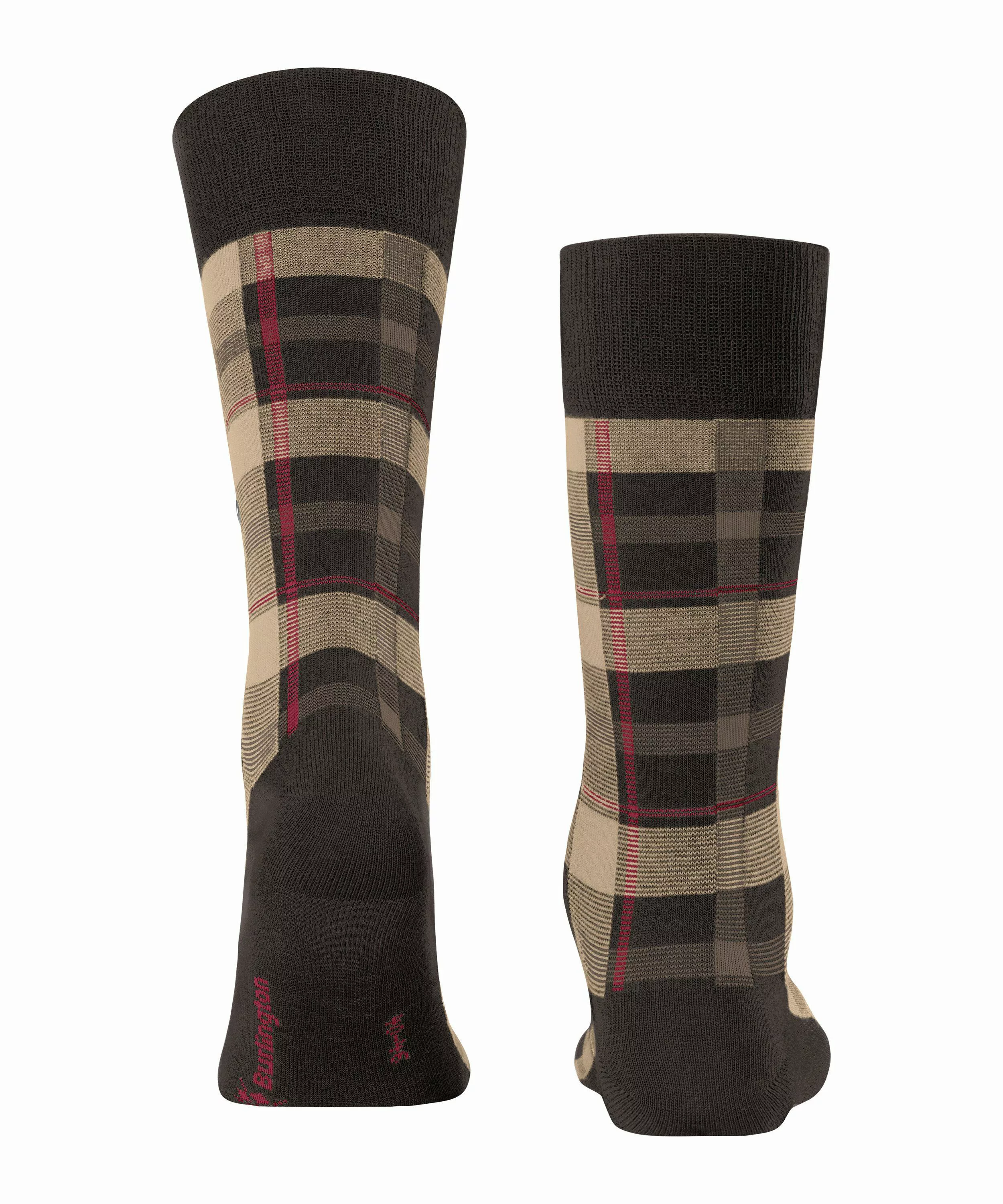 Burlington Heritage Check Herren Socken, 40-46, Braun, AnderesMuster, Baumw günstig online kaufen