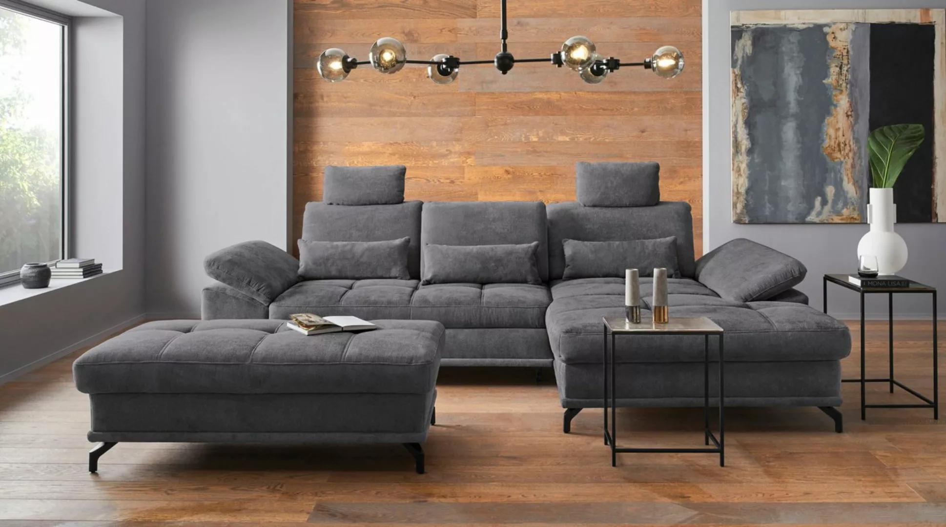 Places of Style Ecksofa Costello L-Form, mit Sitztiefenverstellung, Armteil günstig online kaufen