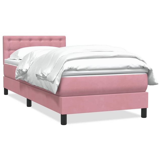 vidaXL Boxspringbett, Boxspringbett mit Matratze Rosa 100x220 cm Samt günstig online kaufen