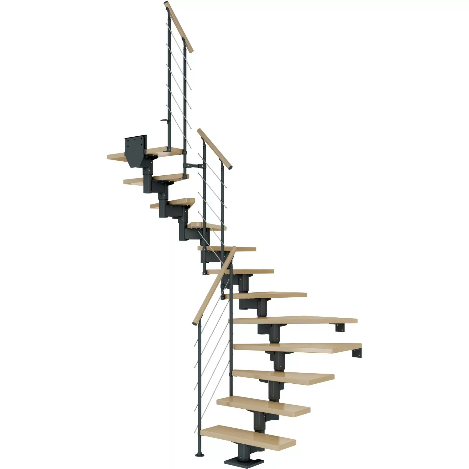 Dolle Mittelholmtreppe Cork Ahorn Anthrazit GH b. 337cm 1/2 Gewendelt 75cm günstig online kaufen