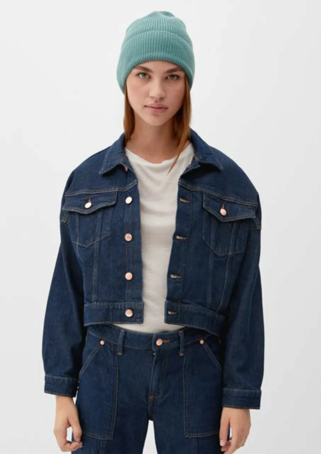 QS Outdoorjacke Denimjacke im Boxy-Stil günstig online kaufen