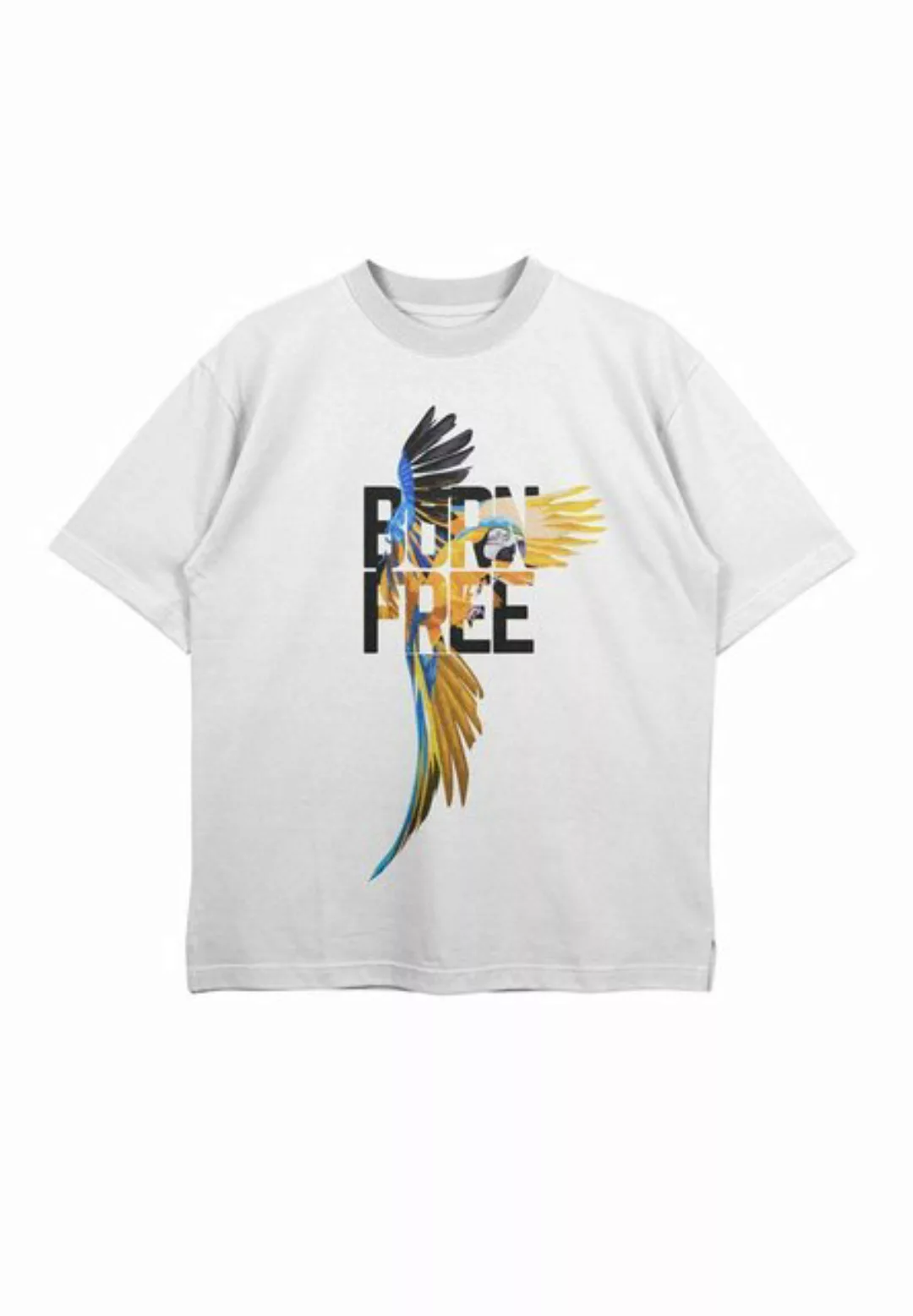 Novux T-Shirt Oversize Born Free Herren Tshirt farbe Weiß (1-tlg) aus Baumw günstig online kaufen