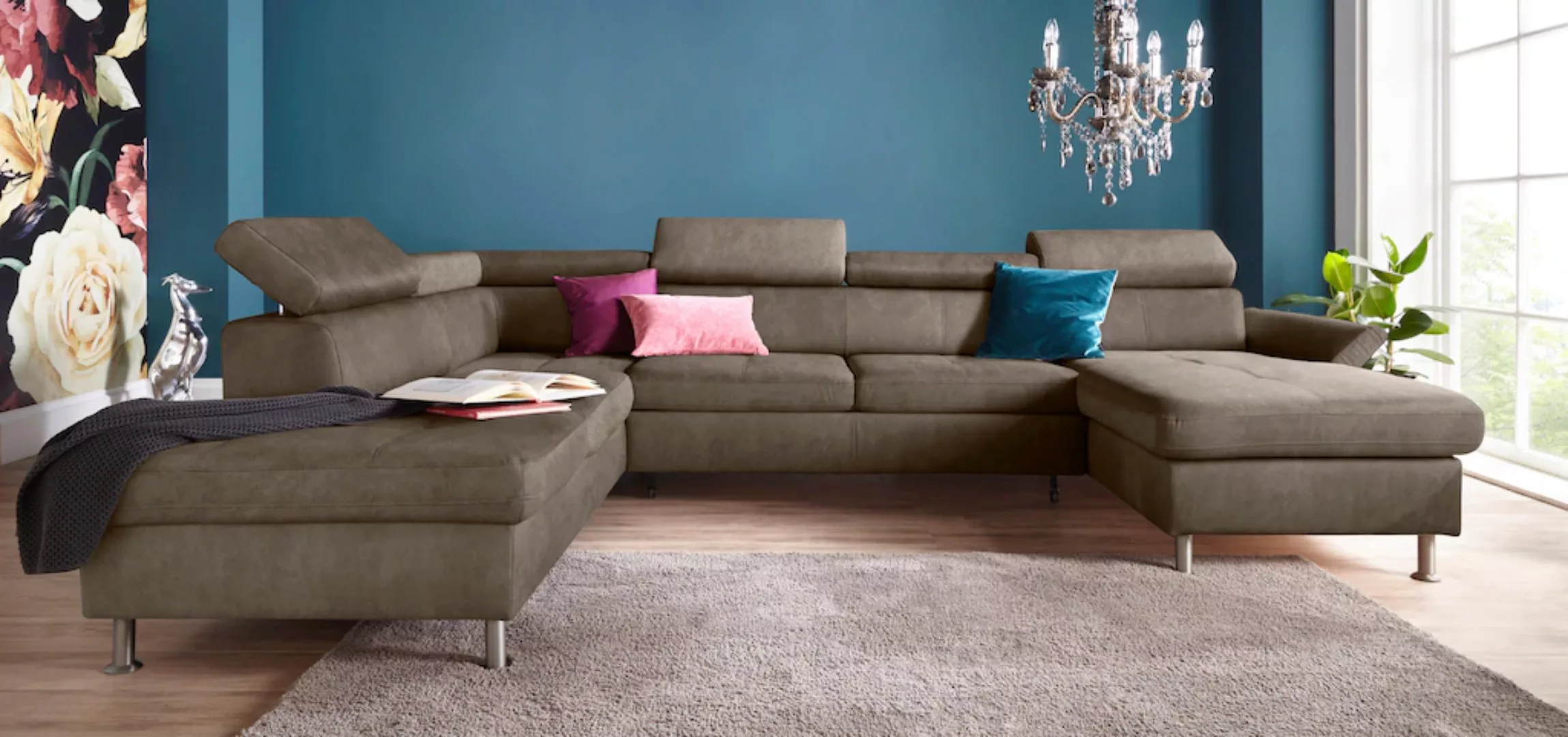exxpo - sofa fashion Wohnlandschaft »Maretto, U-Form«, inkl. Kopf- bzw. Rüc günstig online kaufen