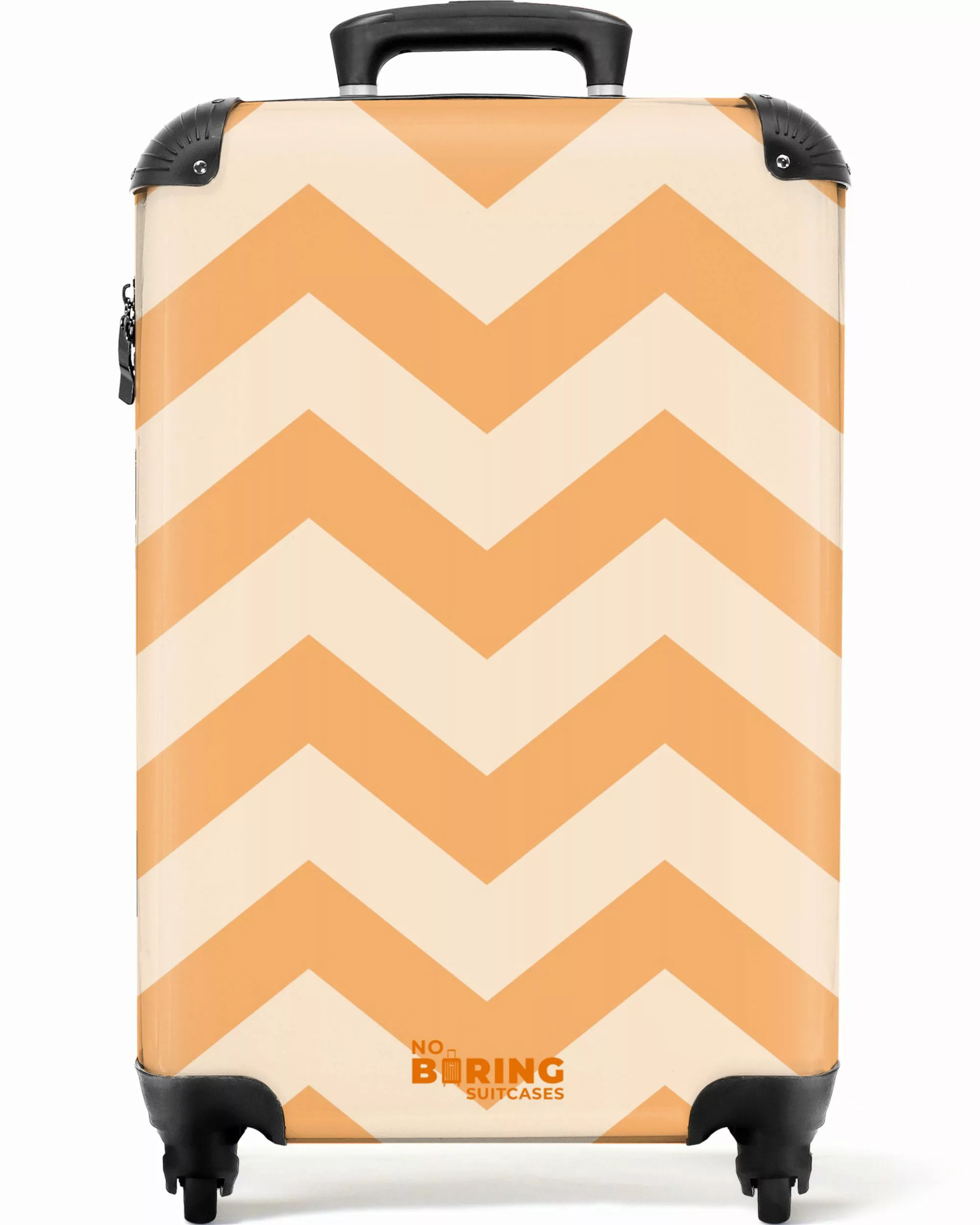 NoBoringSuitcases.com© Hartschalen-Trolley Zickzack-Muster in Orange 55x35x günstig online kaufen