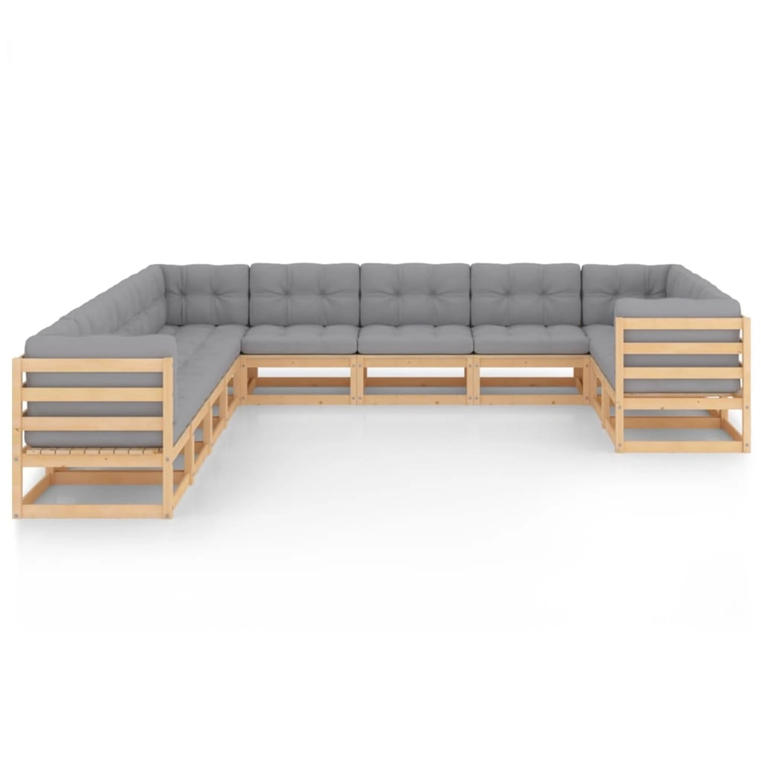 11-tlg. Garten-lounge-set Mit Kissen Kiefer Massivholz günstig online kaufen