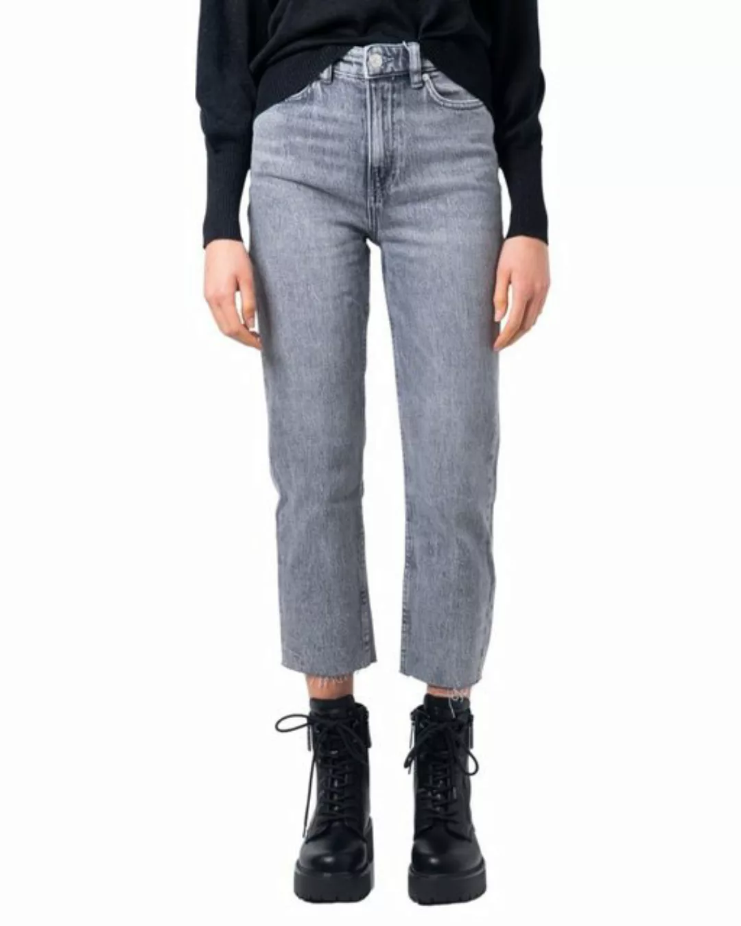 ONLY Onlemily Life Hw Straight Fit Jeans Damen Grau günstig online kaufen