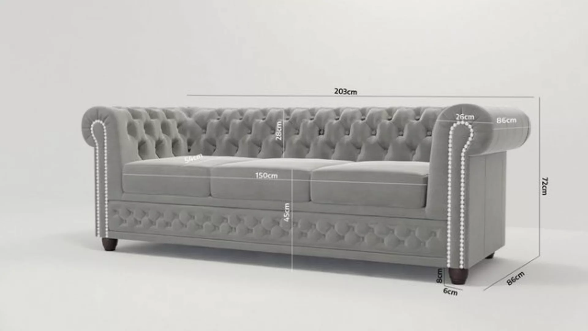 S-Style Möbel Polstergarnitur Chesterfield Lena mit Schlaffunktion 3+2+1 Sa günstig online kaufen