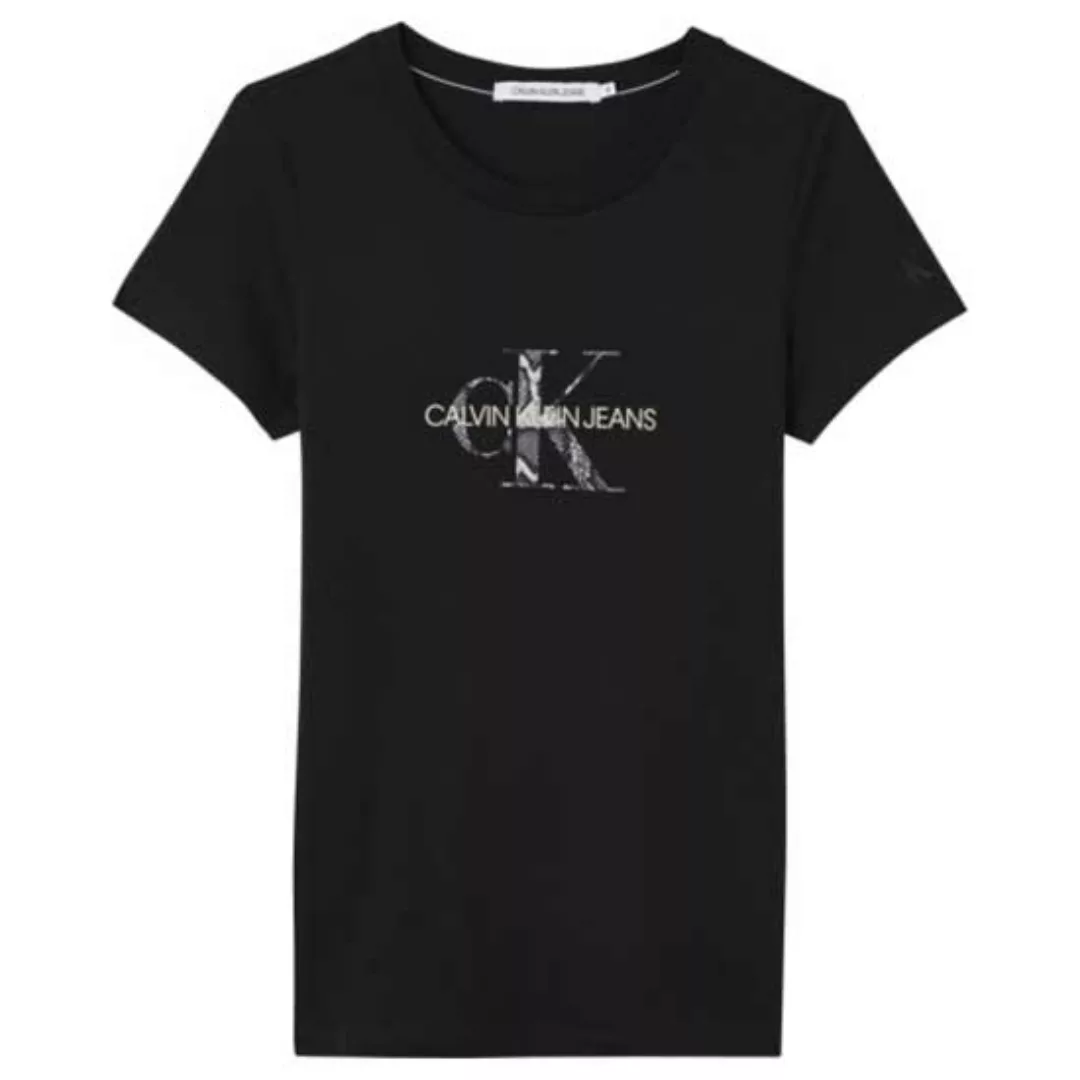 Calvin Klein Jeans Seasonal Filled Monogram Kurzärmeliges T-shirt XS Gradie günstig online kaufen