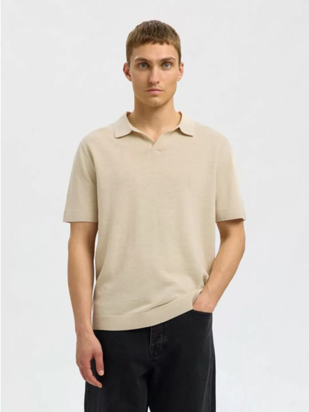 SELECTED HOMME Poloshirt SLHMATTIS SS KNIT SUN OPEN POLO NOOS günstig online kaufen