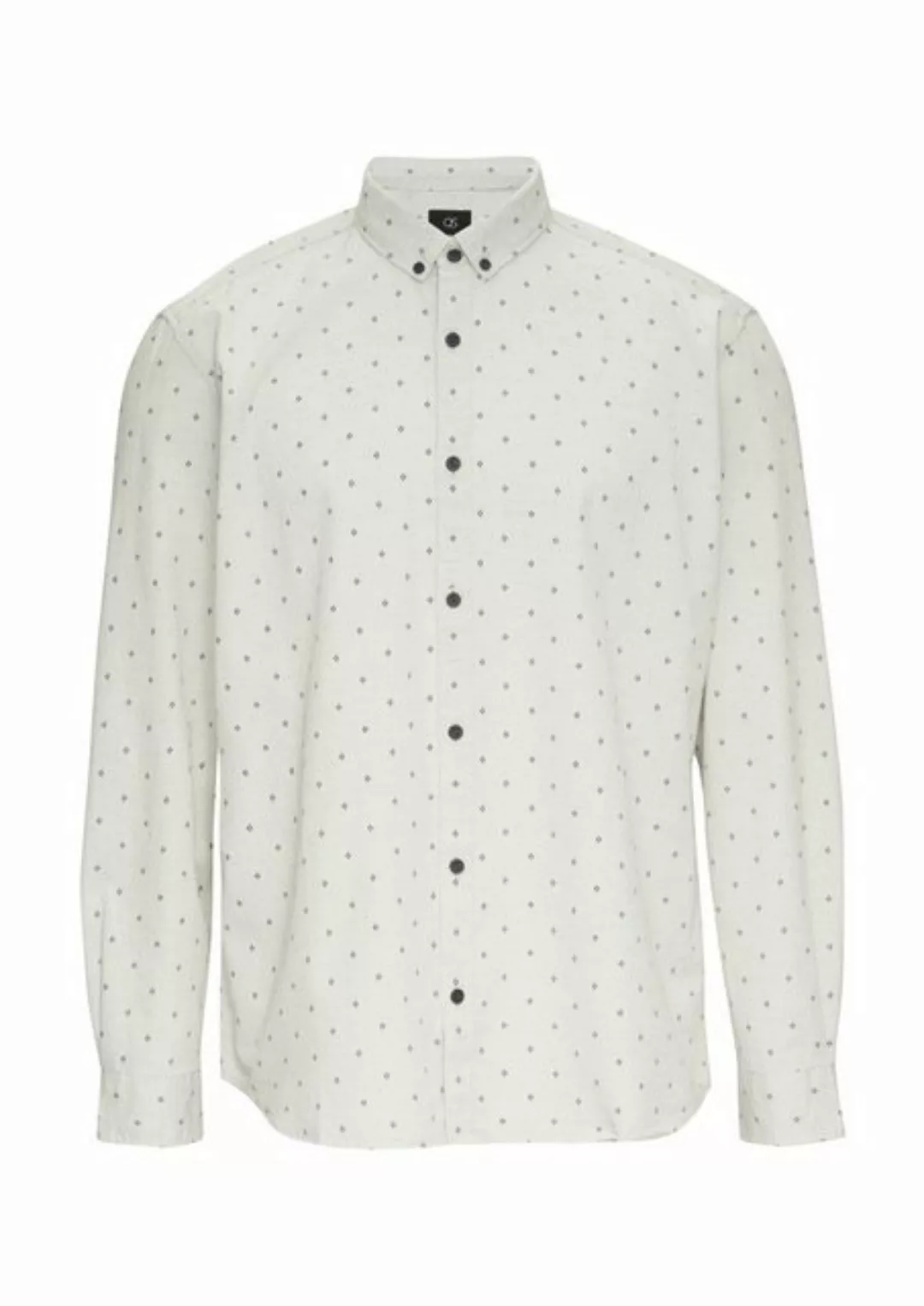 QS Langarmhemd Regular Fit: Hemd mit All-over-Print und Button-Down-Kragen günstig online kaufen