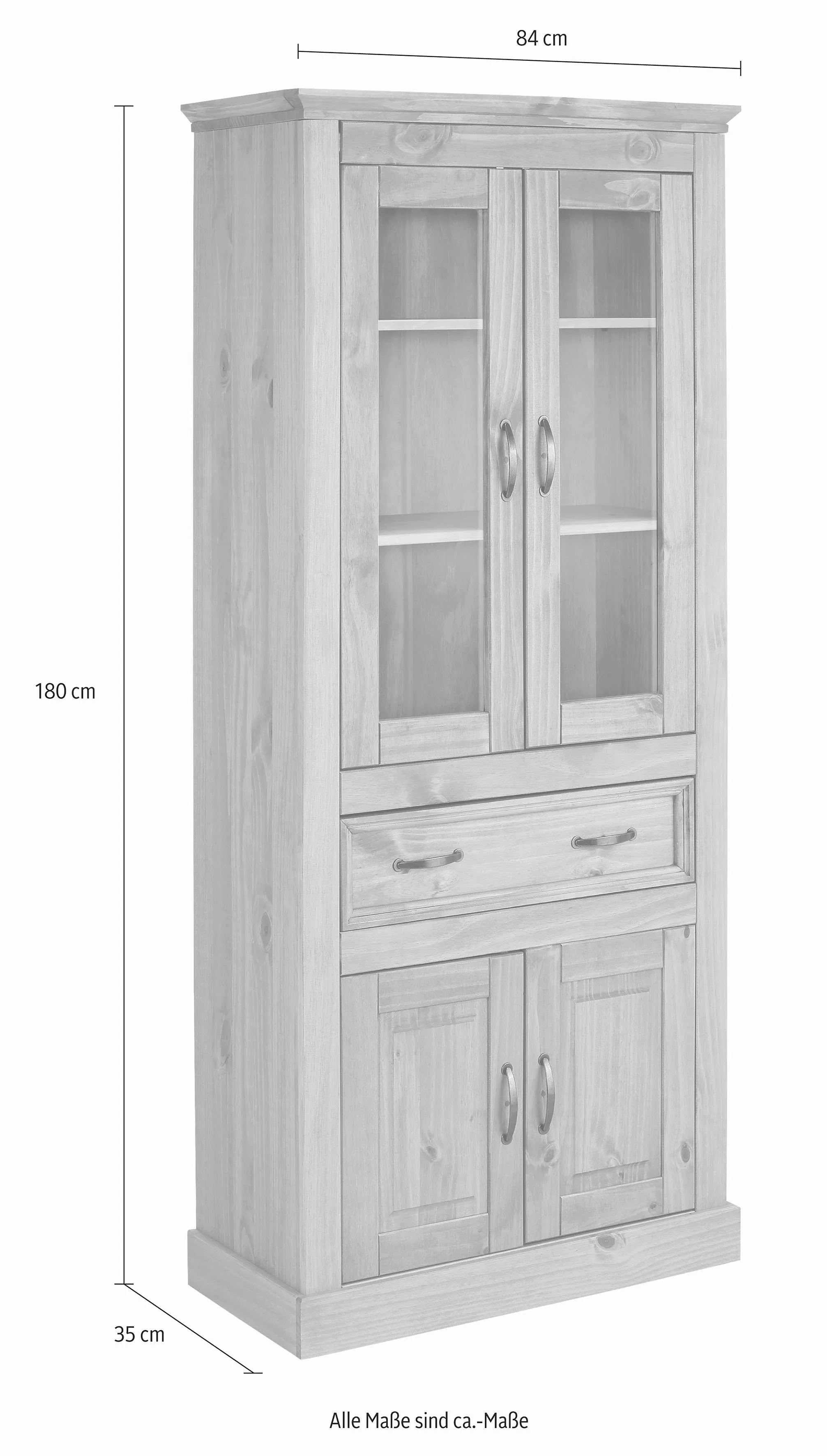 Home affaire Vitrine "Selma", Höhe 180 cm (2-trg.) günstig online kaufen