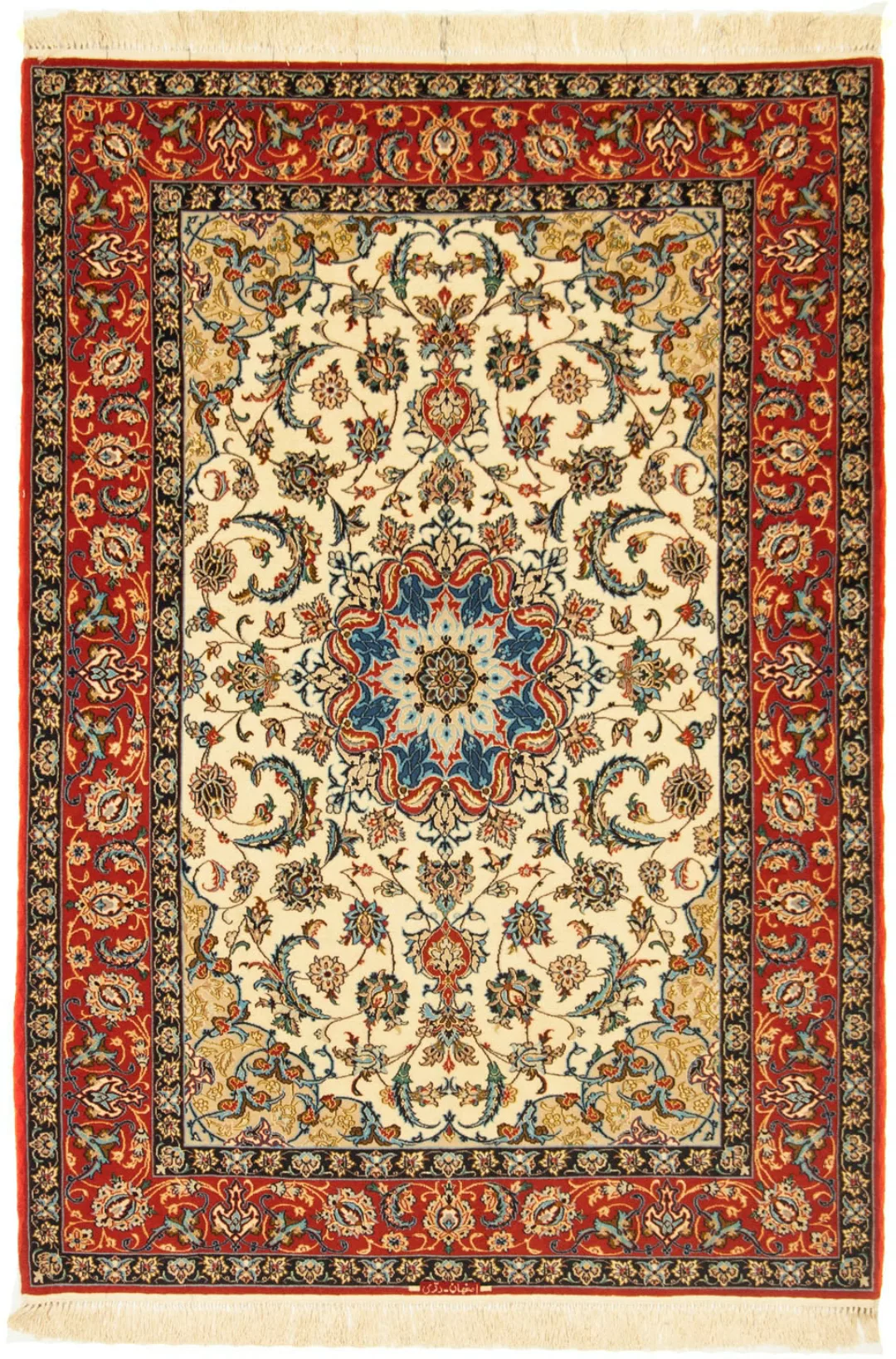 morgenland Teppich »Isfahan Teppich handgeknüpft beige«, rechteckig, handge günstig online kaufen