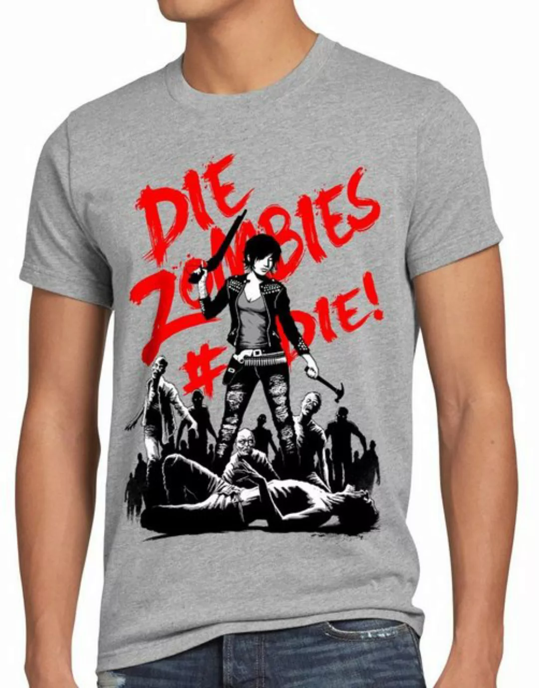 Print-Shirt Herren T-Shirt Zombie the walking horror dead daryl dixon hallo günstig online kaufen