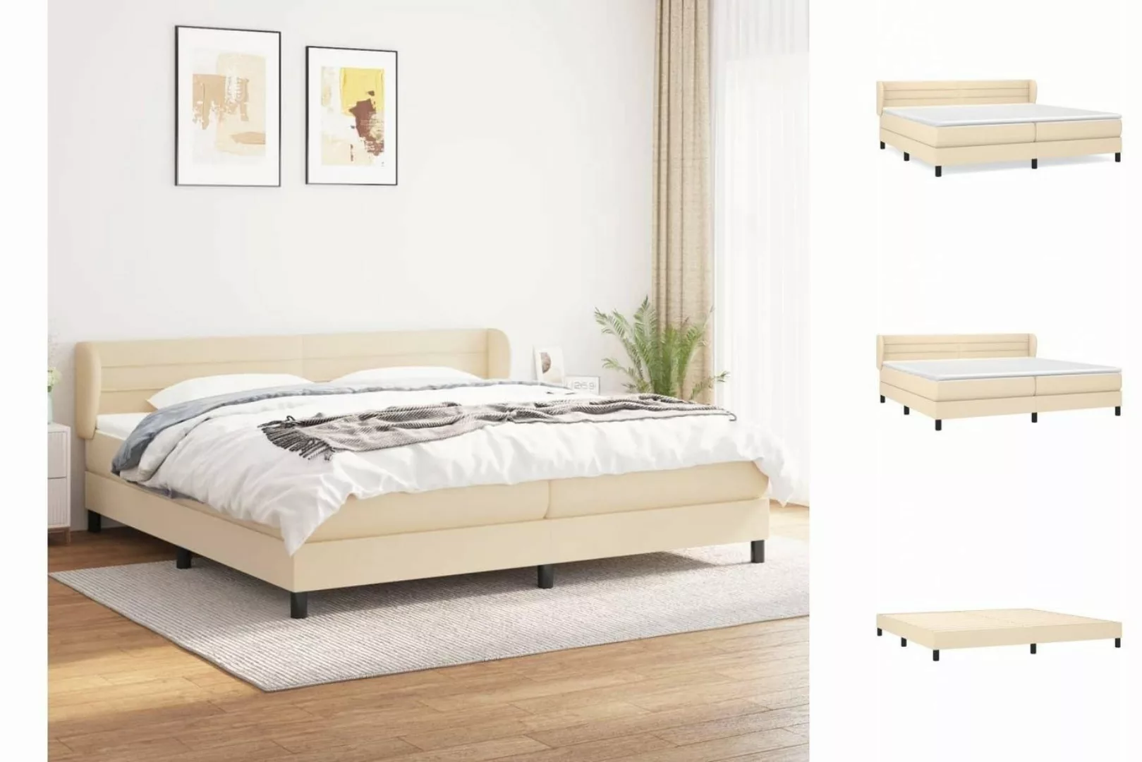 vidaXL Boxspringbett Bett Boxspringbett mit Matratze & Topper Stoff verschi günstig online kaufen