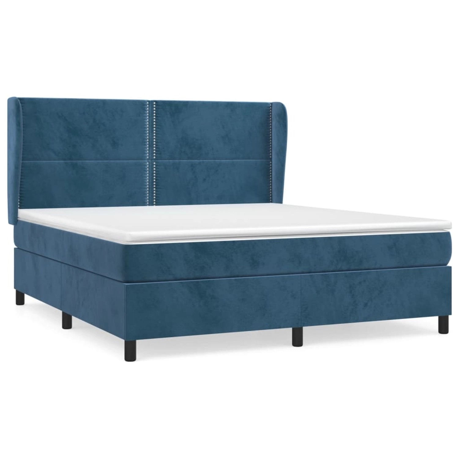 vidaXL Boxspringbett mit Matratze Dunkelblau 180x200 cm Samt1395948 günstig online kaufen