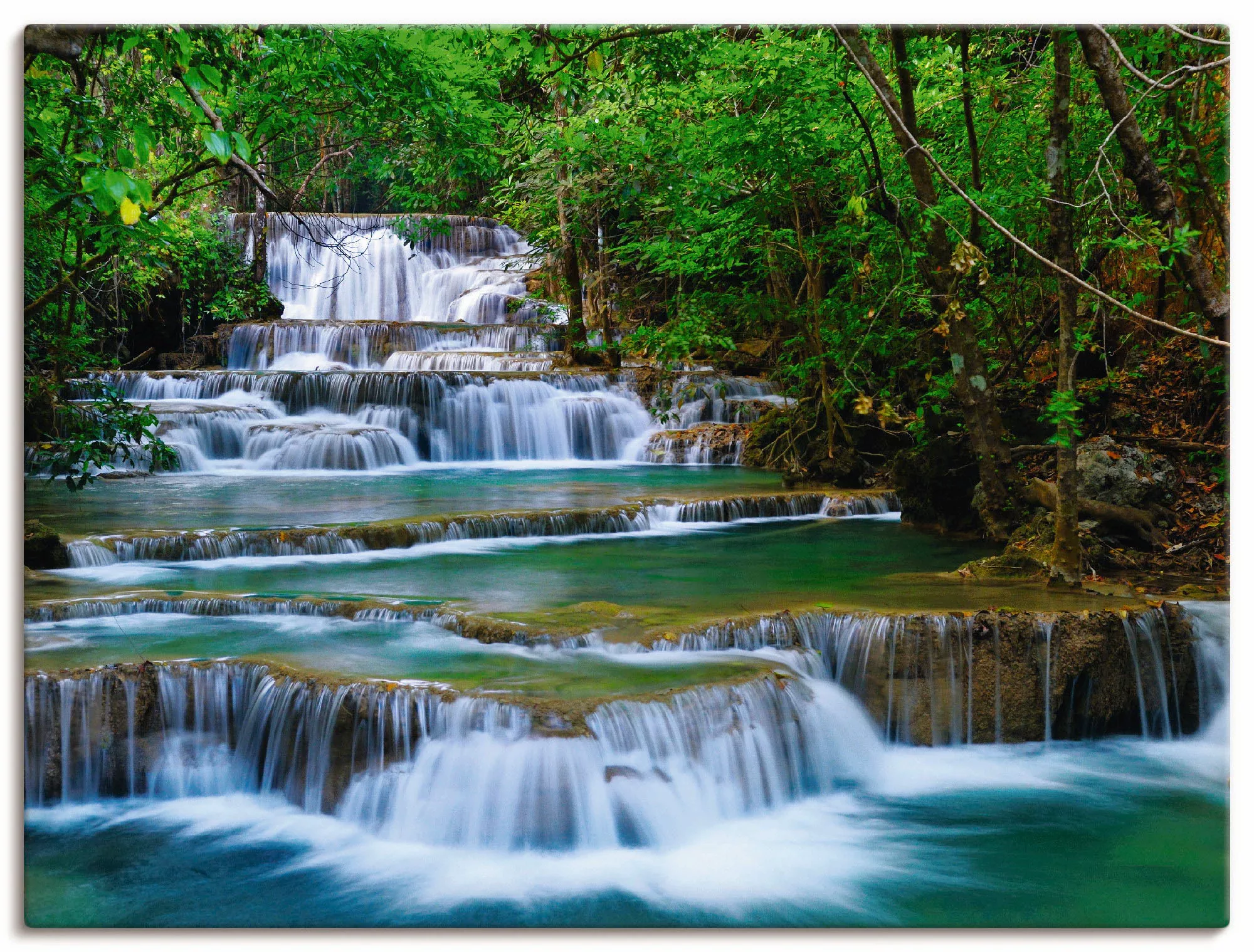 Artland Wandbild "Tiefen Wald Wasserfall", Gewässer, (1 St.), als Leinwandb günstig online kaufen