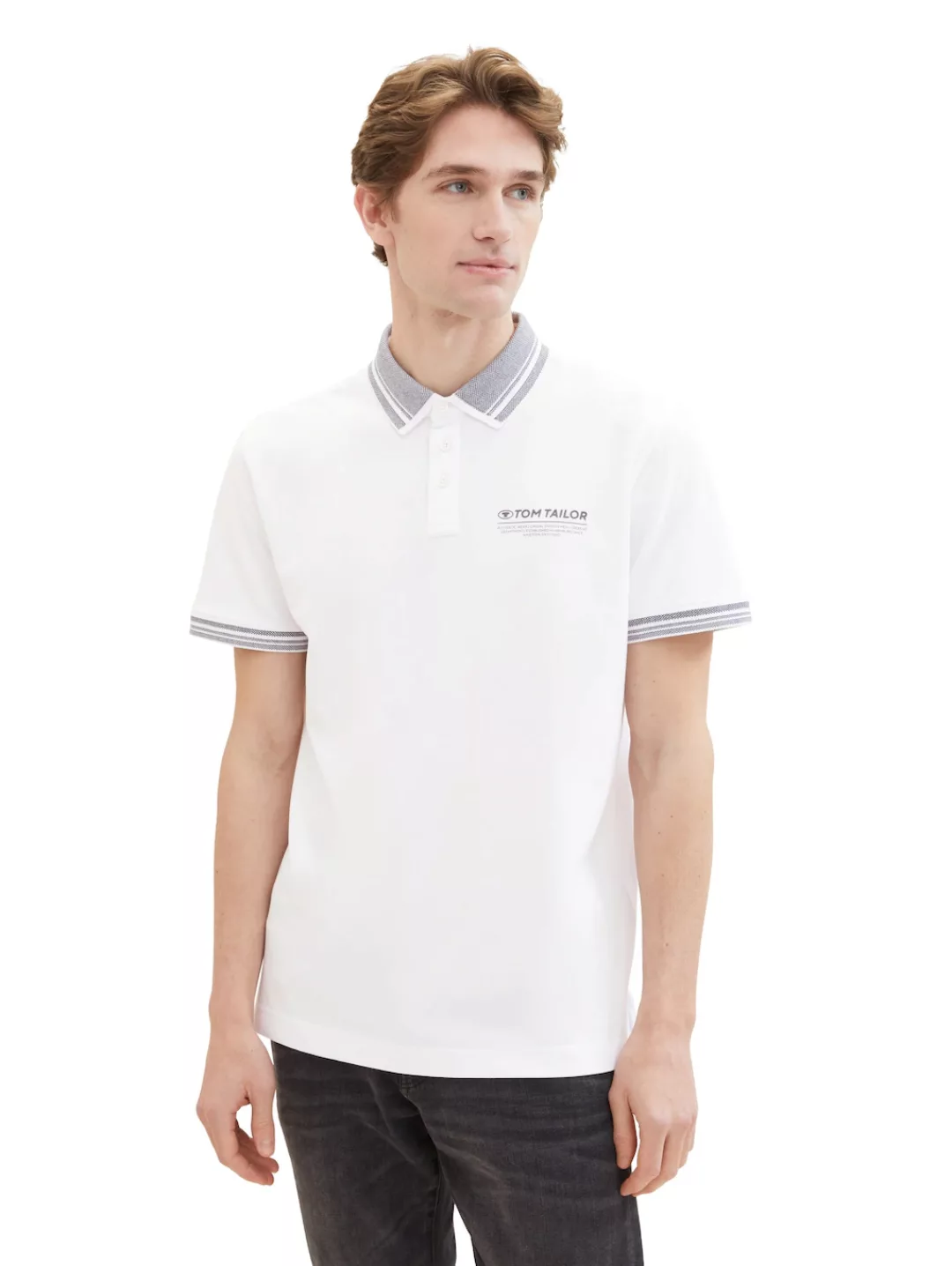 TOM TAILOR Poloshirt, mit Logo-Schriftzug auf der Brust günstig online kaufen