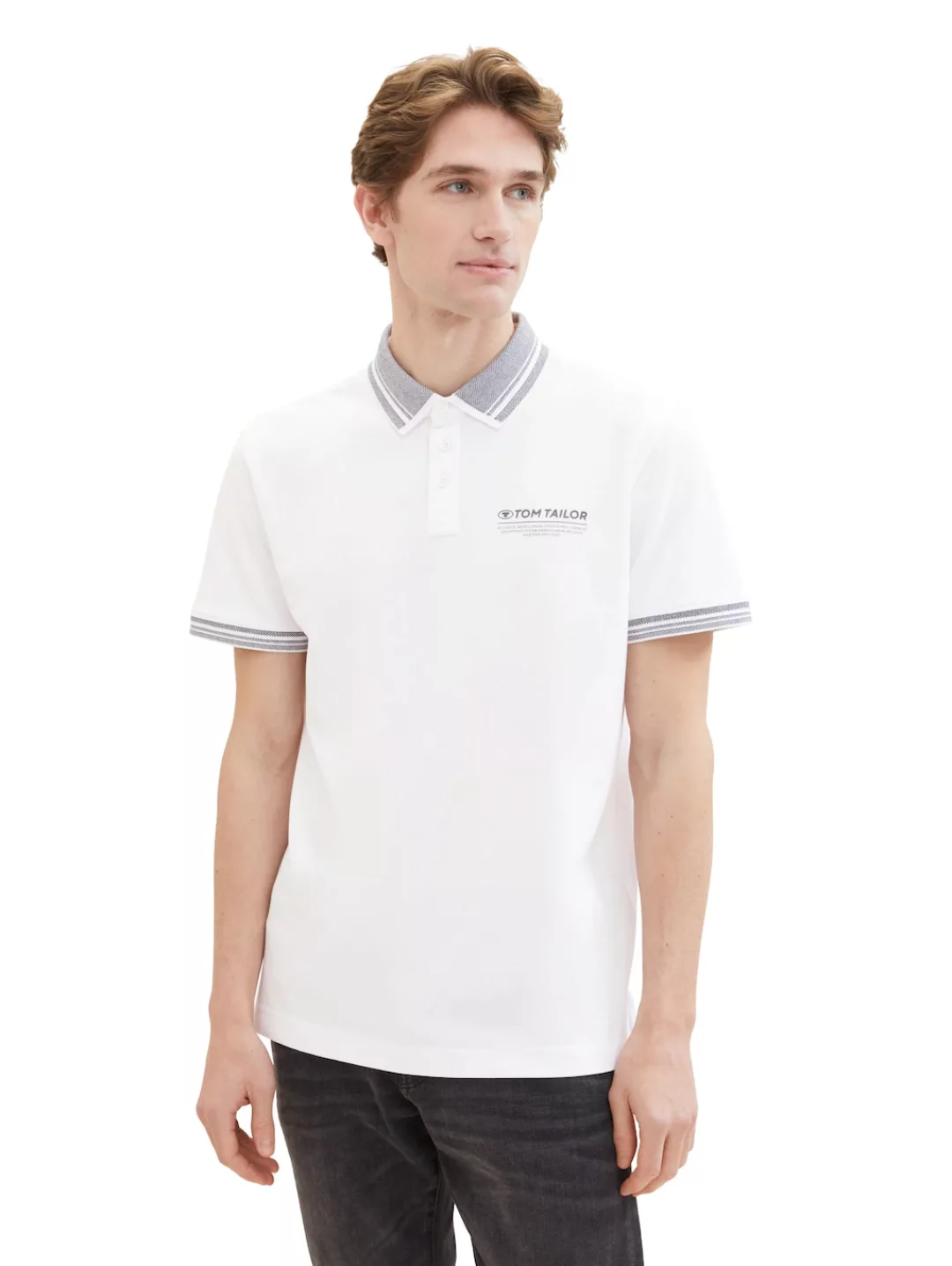 TOM TAILOR Poloshirt mit Logo-Schriftzug auf der Brust günstig online kaufen