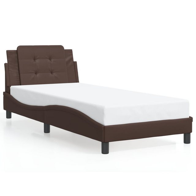 vidaXL Bett Bettgestell mit Kopfteil Braun 100x200 cm Kunstleder günstig online kaufen