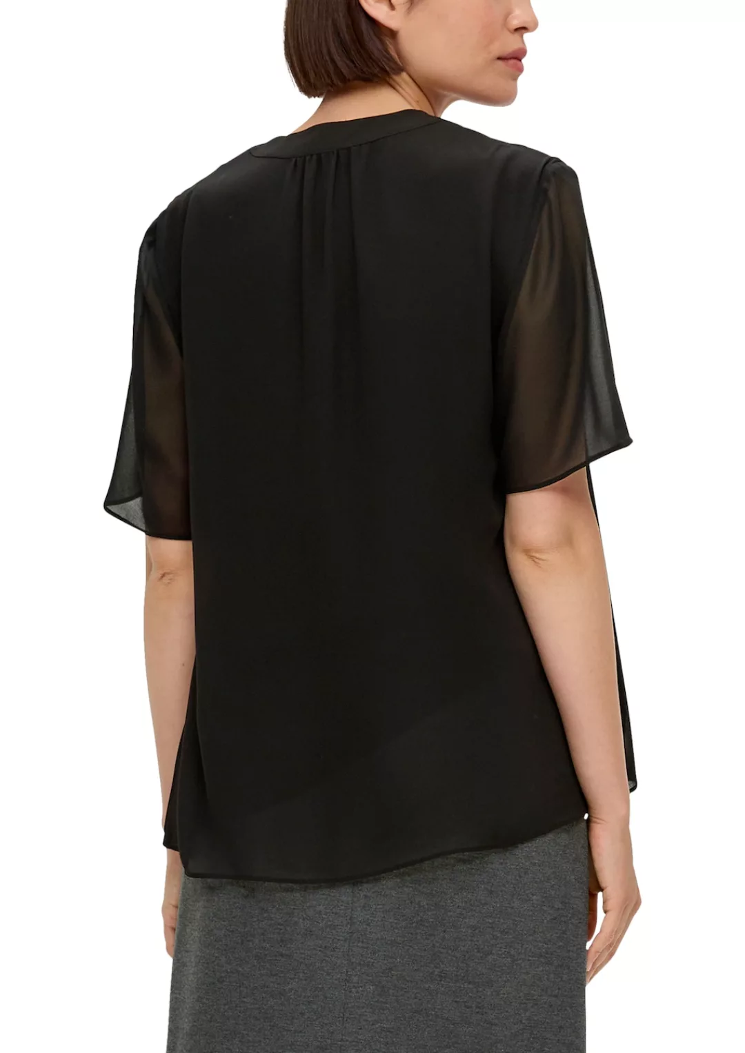 s.Oliver BLACK LABEL Langarmbluse Bluse mit Ziernähten Ziernaht günstig online kaufen