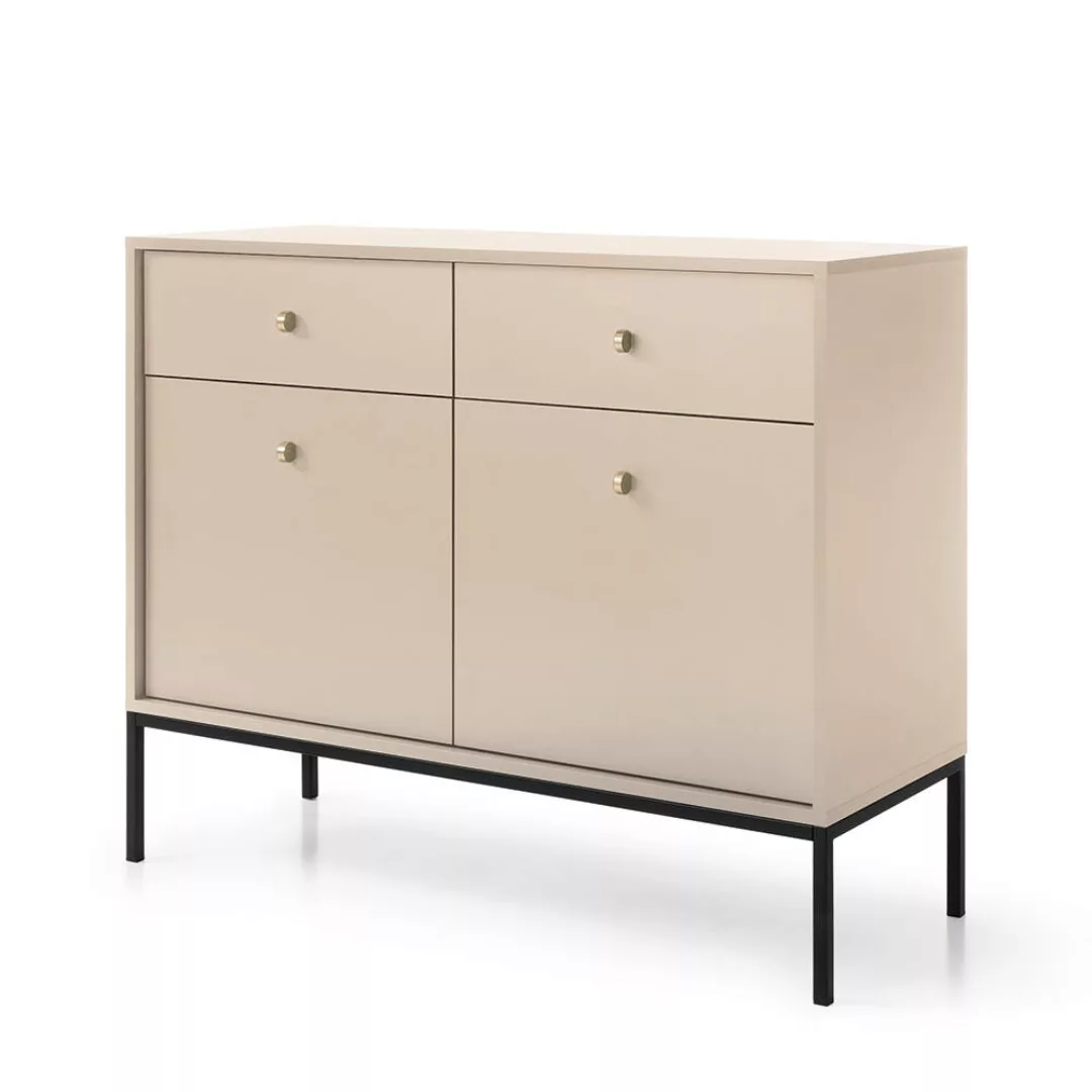 Sideboard 104cm in beige, Fußgestell goldfarben, MALAGA-160 günstig online kaufen