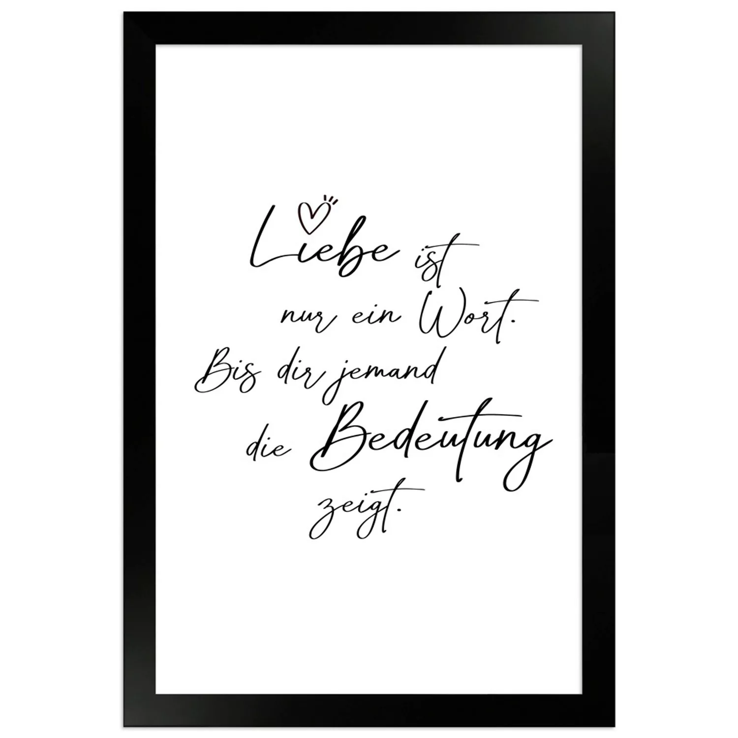 WANDStyle Gerahmtes Poster mit Spruch Liebe Ist Ein Wort in Weiß 20 x 30 cm günstig online kaufen