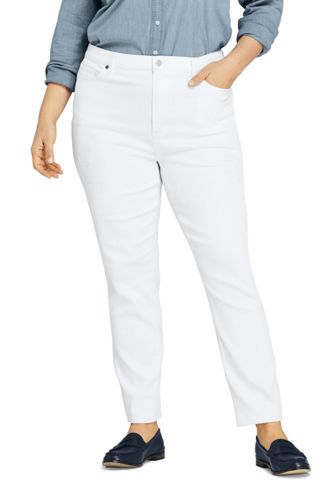Knöchellange Jeans Slim Straight High Waist in großen Größen, Damen, Größe: günstig online kaufen