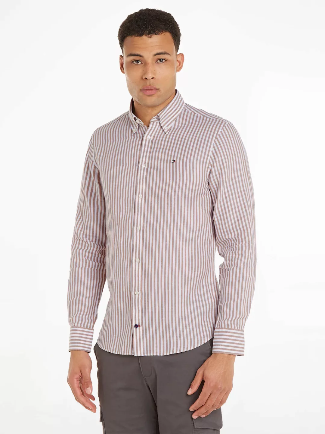 Tommy Hilfiger Langarmhemd CL W-COTTON LINEN STRIPE SHIRT modisch gestreift günstig online kaufen