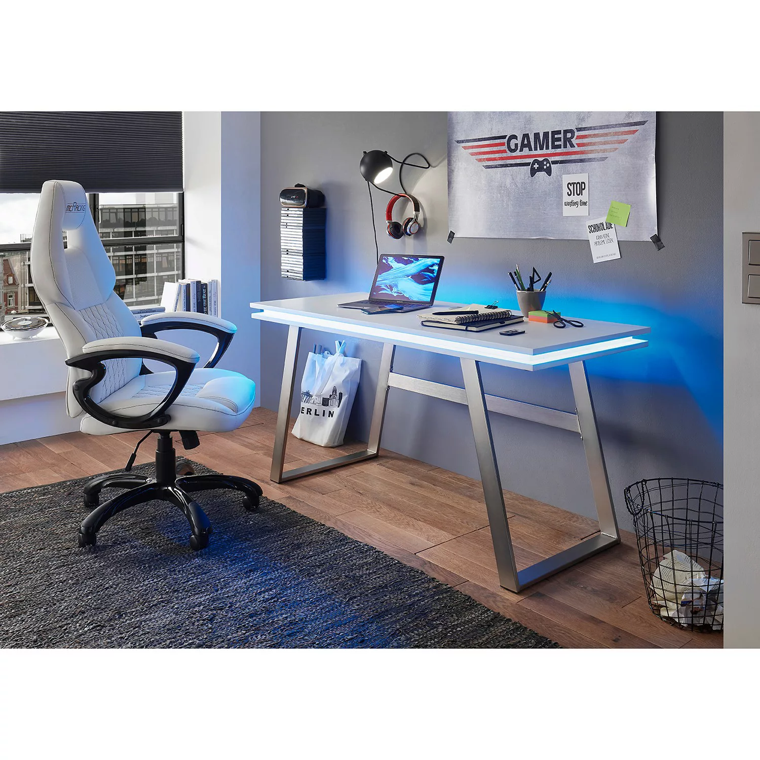 home24 LED Schreibtisch Wickford günstig online kaufen