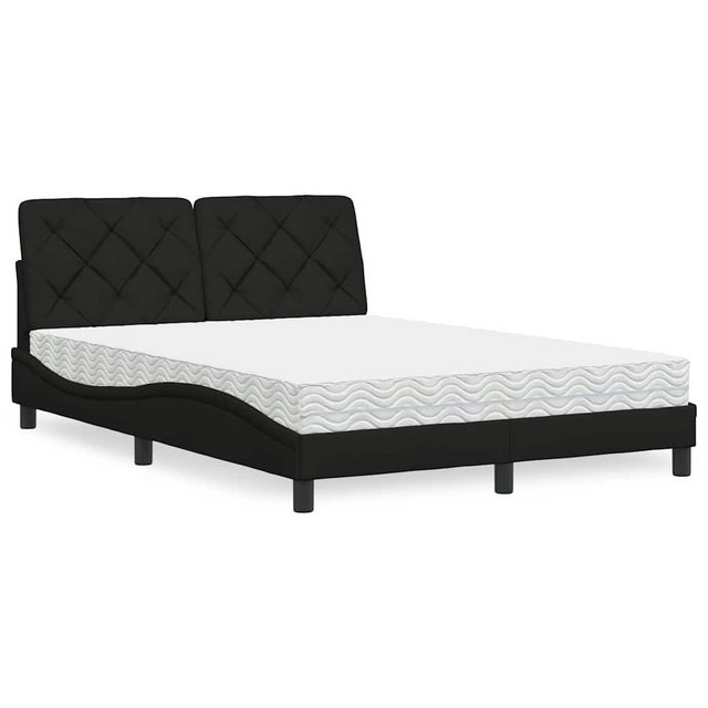 vidaXL Bett Bett mit Matratze Schwarz 120x200 cm Stoff günstig online kaufen