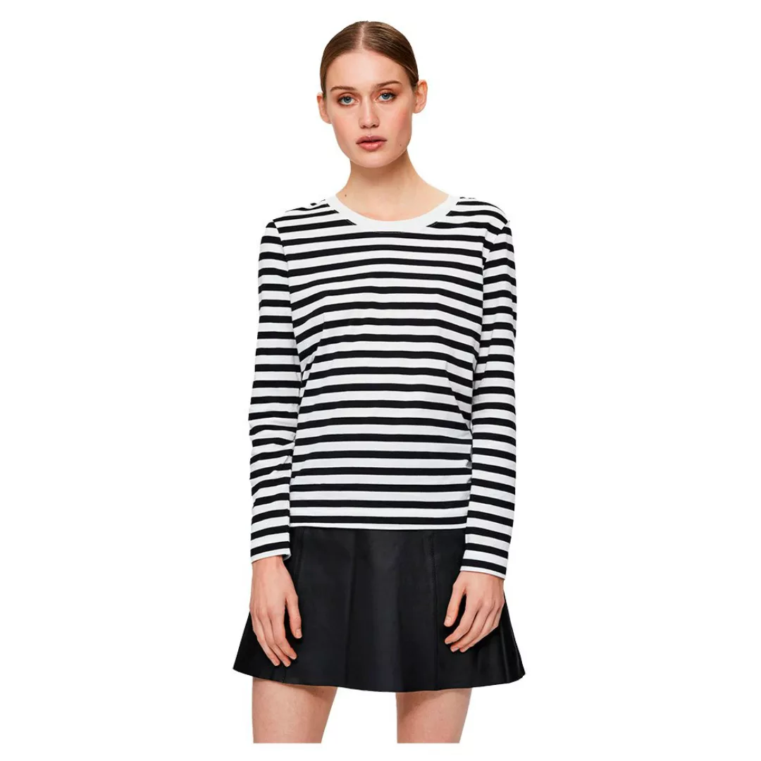Selected Standard Stripe Langarm-t-shirt 2XL Black / Stripes Snow White günstig online kaufen