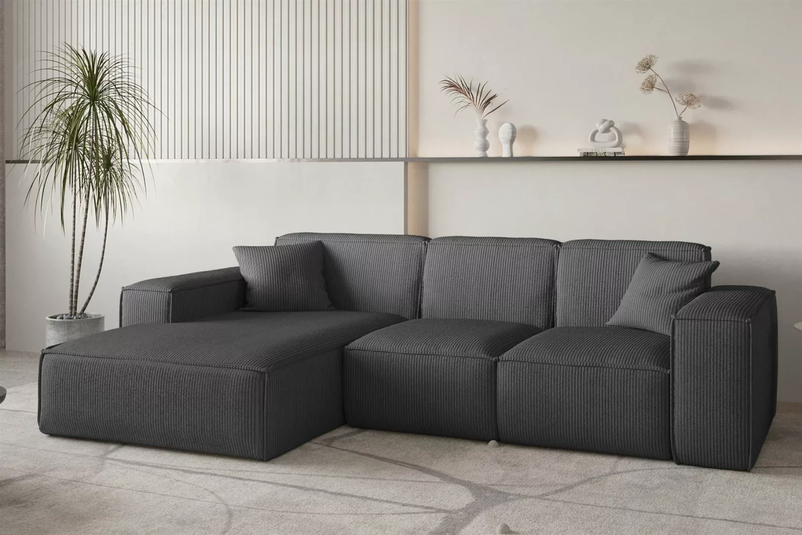 Fun Möbel Ecksofa Designersofa CELES PREMIUM in Stoff Scala, Ottomane Recht günstig online kaufen