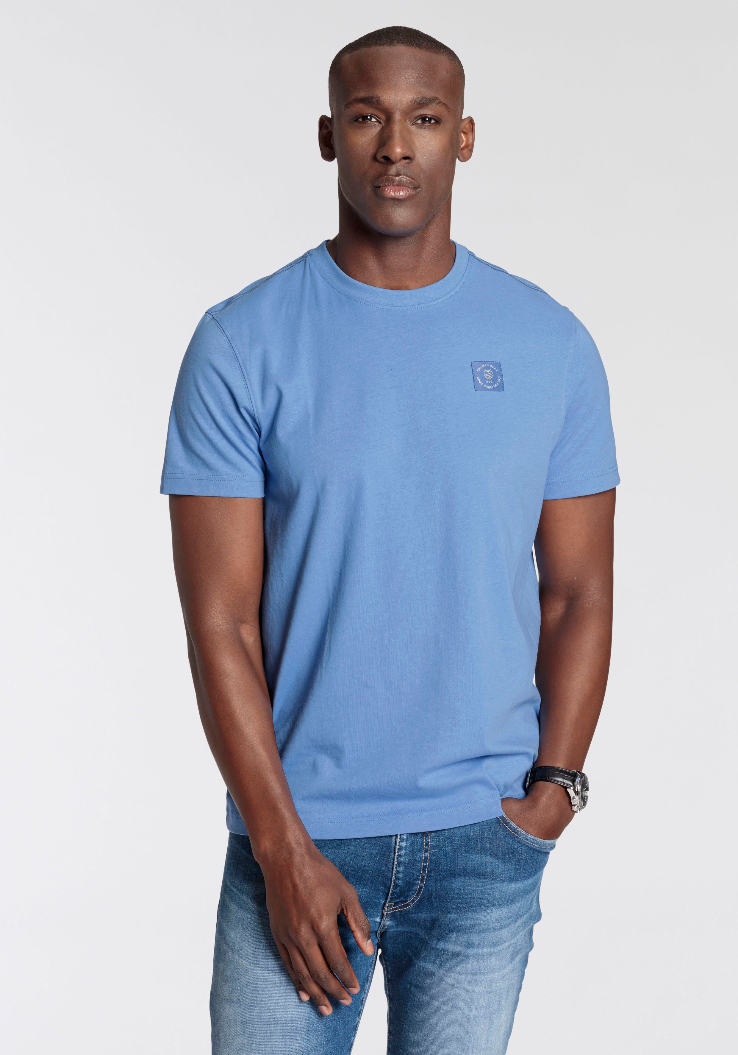 DELMAO Rundhalsshirt, Kurzarm, Regular Fit, basic, aus 100% Baumwolle günstig online kaufen