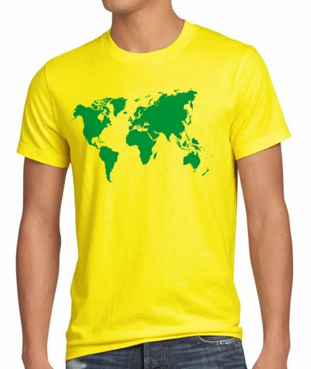 style3 Print-Shirt Herren T-Shirt Sheldon World Map Weltkarte big welt geo günstig online kaufen