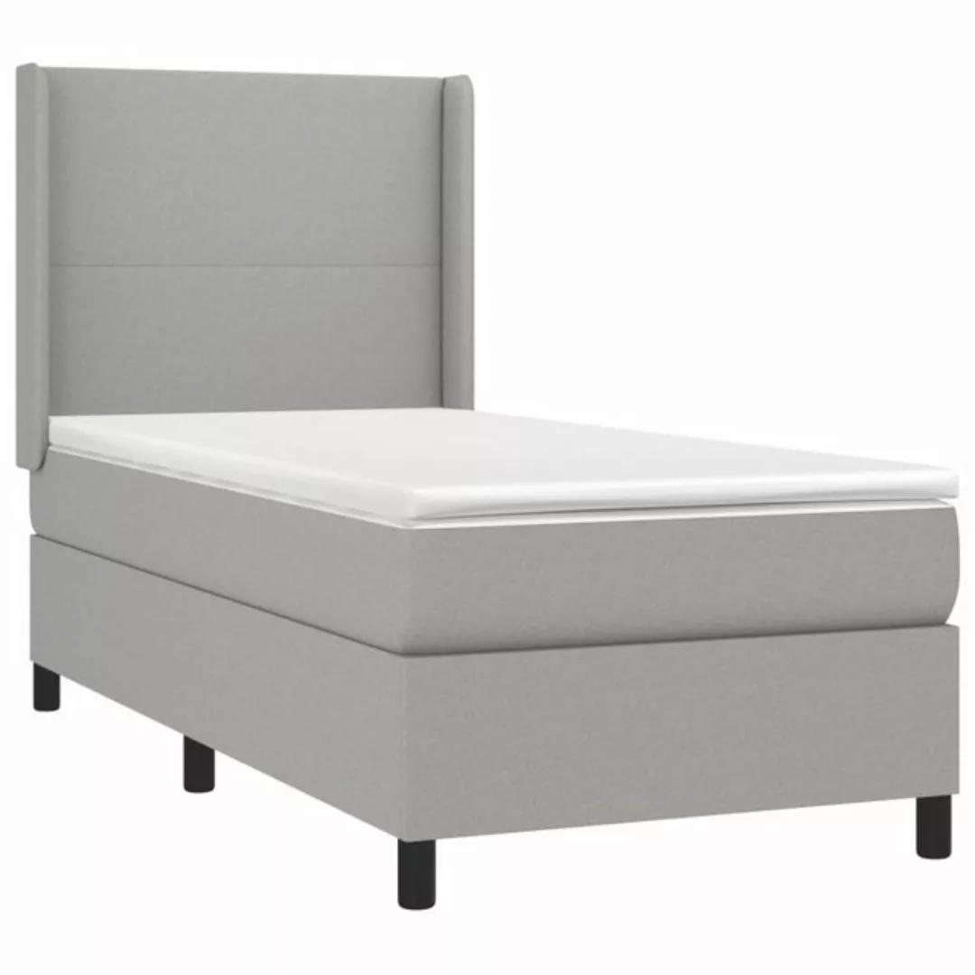 vidaXL Boxspringbett Boxspringbett mit Matratze Creme 90x200 cm Stoff Bett günstig online kaufen