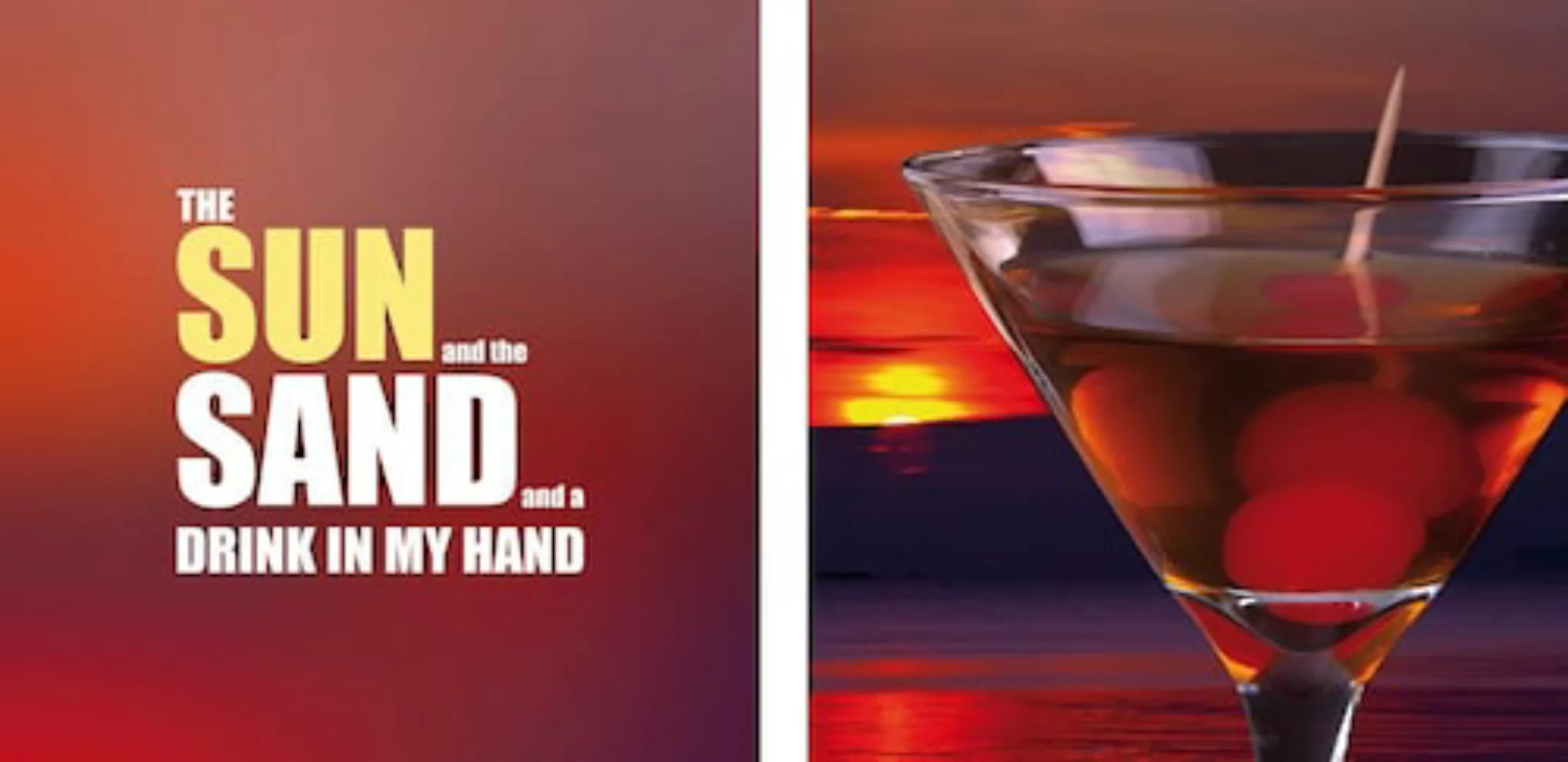 queence Leinwandbild "Sun, Sand & Drink", (Set) günstig online kaufen