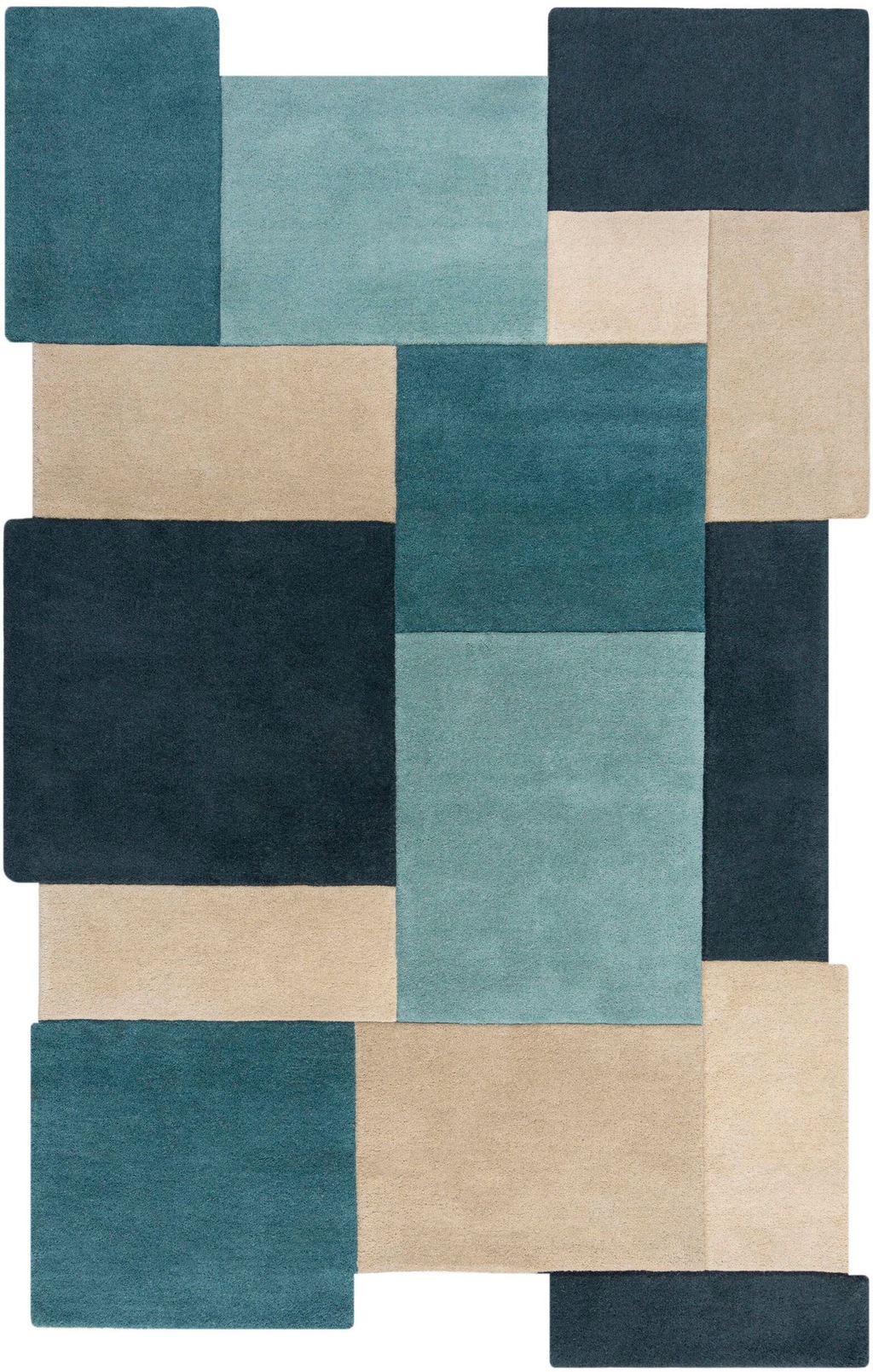 FLAIR RUGS Wollteppich »Abstract Collage«, rechteckig, 11 mm Höhe, 100% Wol günstig online kaufen