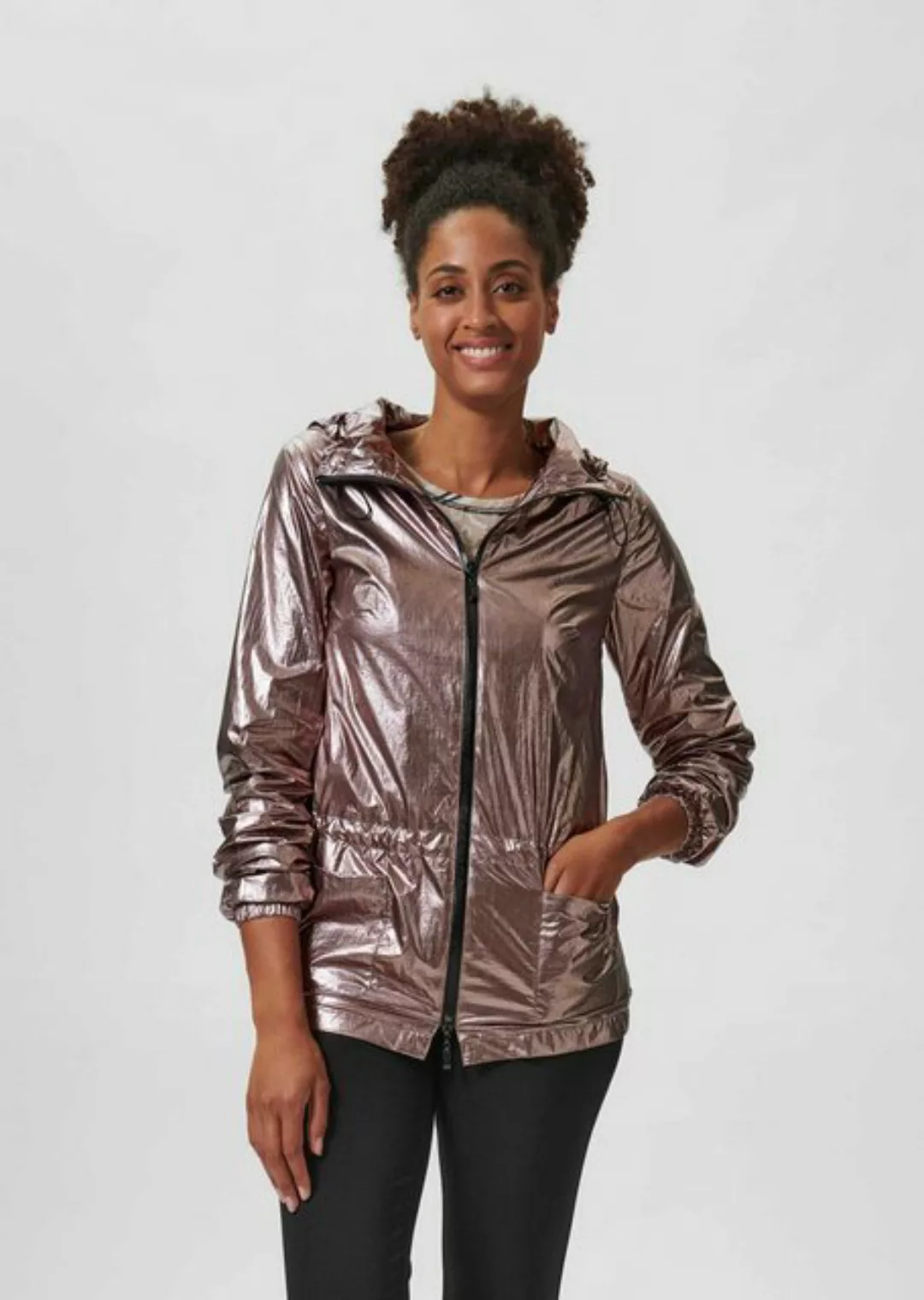 MADELEINE Outdoorjacke Kapuzenjacke im Metallic-Look günstig online kaufen