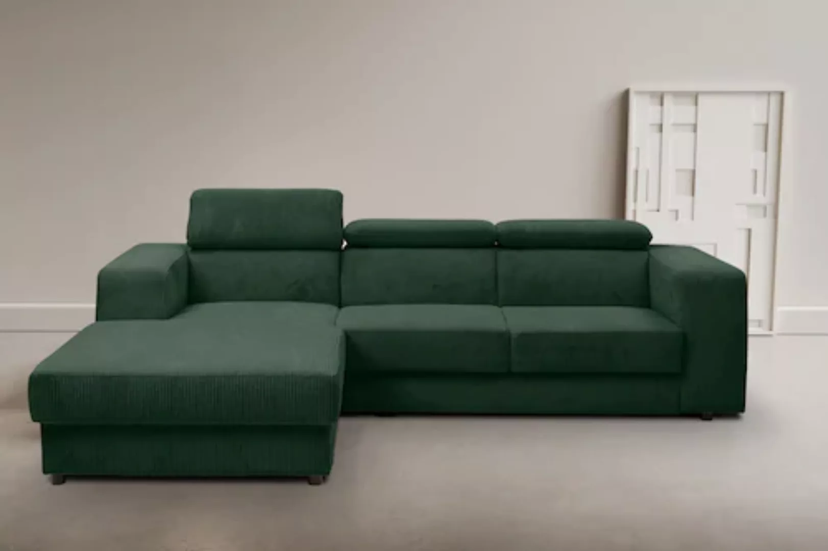 INOSIGN Ecksofa Cherry, Ecksofa mit verstellbaren Kopfteilen, Schlaffunktio günstig online kaufen