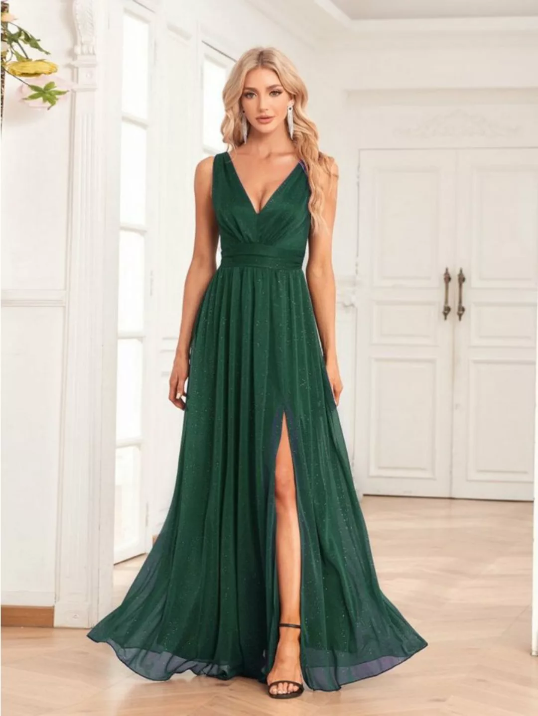 jalleria Dirndl Chiffonkleid, Abendkleid, bodenlanges Kleid mit Seitenschli günstig online kaufen