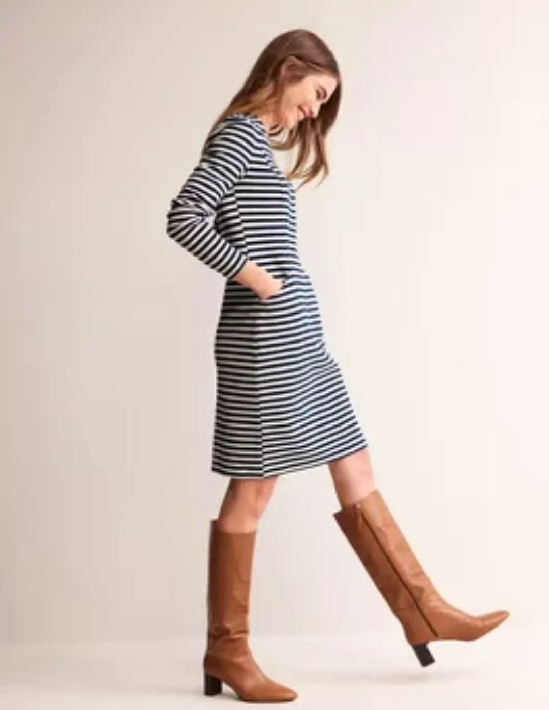 Ellen Ottoman-Kleid Damen Boden, Französisches Marineblau/Naturweiß Gestrei günstig online kaufen