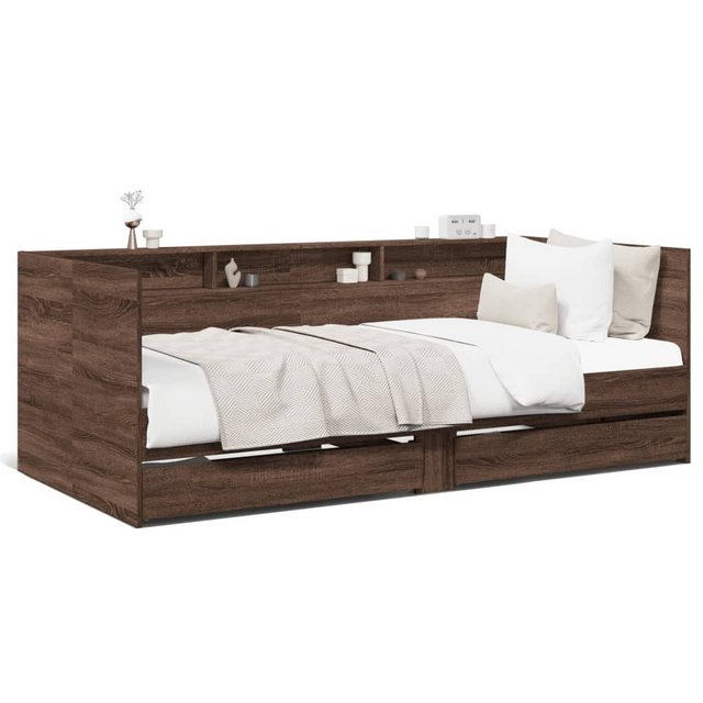 vidaXL Bett Tagesbett Schubladen Braun Eiche-Optik 90x190 cm Holzwerkstoff günstig online kaufen