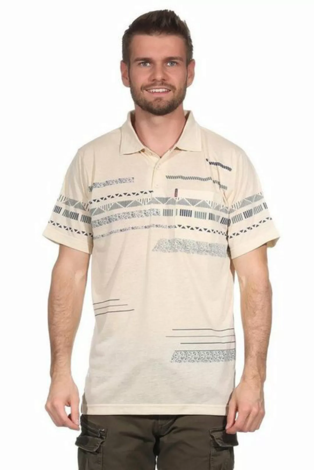 EloModa Poloshirt Herren Poloshirt Sommer Polo-Hemd Kurzarm mit Muster, M L günstig online kaufen